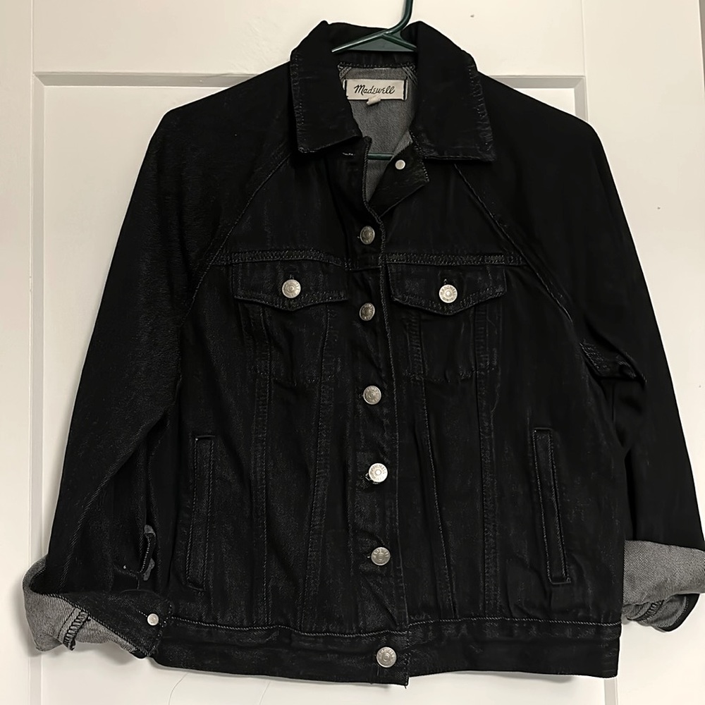 SOLD-Madewell black jean jacket - Picture 2 of 4